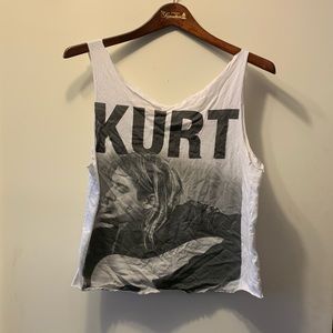 Kurt Cobain raw hem tank top